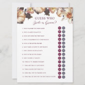 Invitation Automne Floral Devinez Qui Marié ou Groom Douche J (Devant)