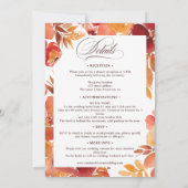 Invitation Automne Floral élégant boho tout en un script mari (Dos)