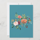 Invitation Automne Floral | Fall In Love Mariage Turquoise (Dos)