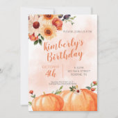 Invitation Automne Floral fête d'anniversaire (Devant)