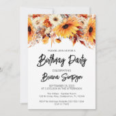 Invitation Automne Floral fête d'anniversaire (Devant)