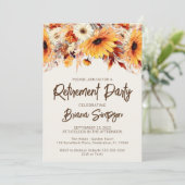 Invitation Automne Floral Flowers Ivory Retirement (Debout devant)