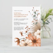 Invitation Automne Floral Folial Dîner d'action de grâces vir (Debout devant)