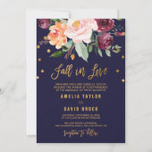 Invitation Automne Floral Formal Automne En Amour | Mariage d (Devant)