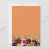 Invitation Automne Floral Gold Parties scintillant Thanksgivi (Dos)