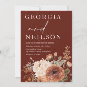 Invitation Automne Floral Mariage moderne (Devant)