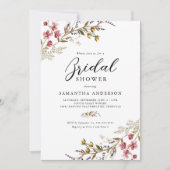 Invitation Automne Floral Moderne Fête des mariées Fleur sauv (Devant)