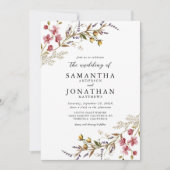 Invitation Automne Floral moderne Fleur sauvage Mariage photo (Devant)