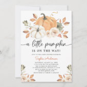 Invitation Automne Floral Petit Baby shower Citrouille (Devant)