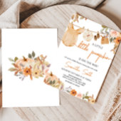 Invitation Automne Floral Petit Baby shower Citrouille