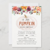 Invitation Automne Floral Petit Baby shower Citrouille (Devant)