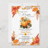 Invitation Automne Floral Petit Citrouille sur le chemin Baby (Devant)