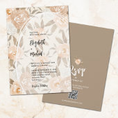 Invitation Automne Floral QR Code Mariage tout en un