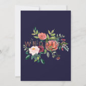 Invitation Automne Floral Rose Gold Elopement Réception (Dos)