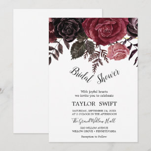 Invitation Automne Floral Rose Gold Wreath Fête des mariées a