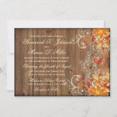 Invitation Automne Floral Rustique Bois Mariage de automne In (Devant)
