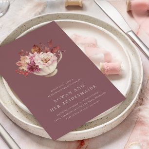Invitation Automne Floral Teacup Automne Bridesmaitres Thé