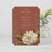 Invitation Automne Floral Terracotta Mariage de automne d'aqu (Debout devant)