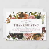 Invitation Automne Floral Thanksgiving Dîner (Devant)