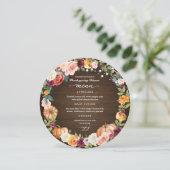 Invitation Automne Floral Thanksgiving Dîner Cirque Menu Cart (Debout devant)