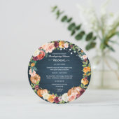 Invitation Automne Floral Thanksgiving Dîner Cirque Menu Cart (Debout devant)