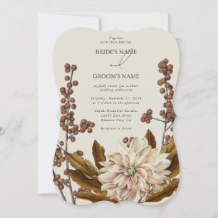 Invitation Automne Floral Tones Terre Aquarelle Mariage de au
