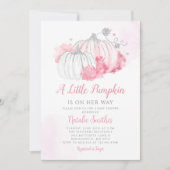 Invitation Automne Floral Un petit Baby shower Citrouille fil (Devant)