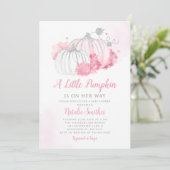 Invitation Automne Floral Un petit Baby shower Citrouille fil (Debout devant)
