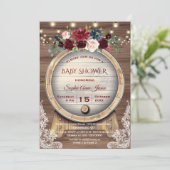 Invitation Automne Floral Vin Barrel Vignoble Baby shower (Debout devant)