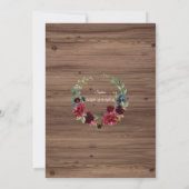 Invitation Automne Floral Vin Barrel Vignoble Baby shower (Dos)