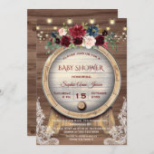 Invitation Automne Floral Vin Barrel Vignoble Baby shower (Devant / Derrière)