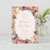 Invitation Automne Floral Woodland Sip & Voir l'invitation (Debout devant)