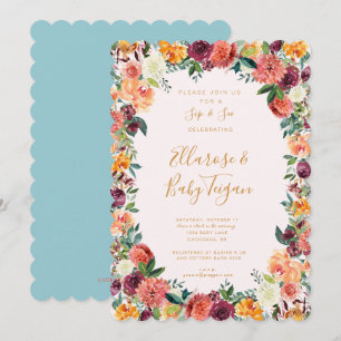 Invitation Automne Floral Woodland Sip & Voir l'invitation