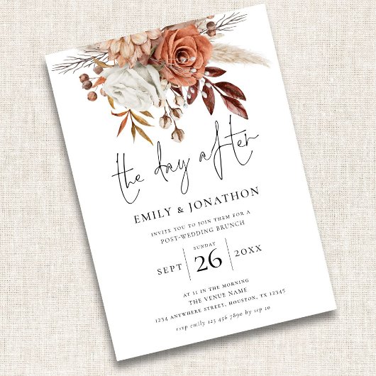 Invitation Automne Florals Le Jour Après Photo Mariage Brunch