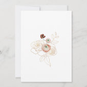 Invitation Automne Florals tendance Bourgogne Blush Gold Mari (Dos)