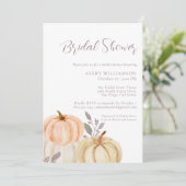 Invitation Automne Foliage Citrouille Fête des mariées (Debout devant)