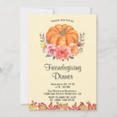 Invitation Automne Foral Thanksgiving Friendsgiving Invitatio (Devant)