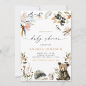 Invitation Automne Forêt Boisée Animaux Baby shower d'automne (Devant)