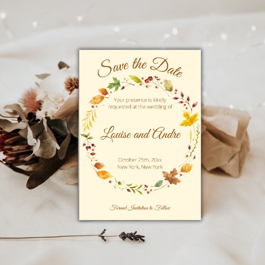 Invitation Automne Forêt d'automne Mariage rustique Enregistr