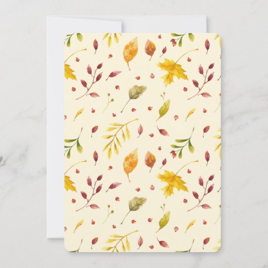 Invitation Automne Forêt d'automne Mariage rustique Enregistr (Dos)