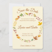 Invitation Automne Forêt d'automne Mariage rustique Enregistr (Devant)