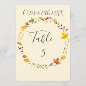 Invitation Automne Forêt d'automne Mariage rustique Numéro de (Dos)