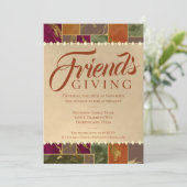 Invitation Automne Friendsgiving Chic Fall Gold Marble Dîner (Debout devant)