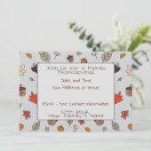 Invitation Automne Fun Thanksgiving Diner Fête de famille (Debout devant)