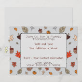 Invitation Automne Fun Thanksgiving Diner Fête de famille (Devant / Derrière)