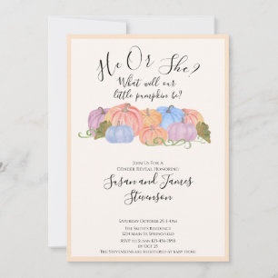 Invitation Automne Genre Révéler Petit Citrouille Thème Invit