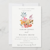 Invitation Automne Harvest Citrouille Aquarelle Couples Douch (Devant)