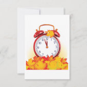 Invitation Automne Heure Changer Feuilles Automne Et Horloge  (Devant)