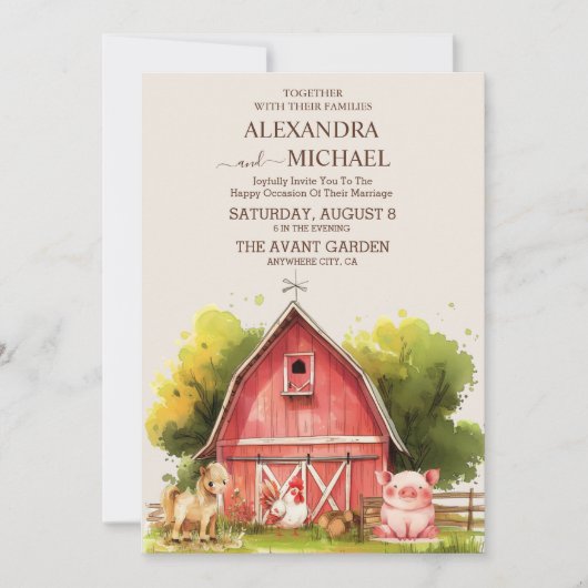 Invitation Automne Hiver Automne Mariage agricole (Devant)