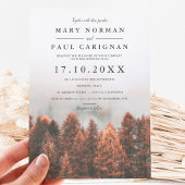 Invitation Automne hiver pins forêt photo chic mariage